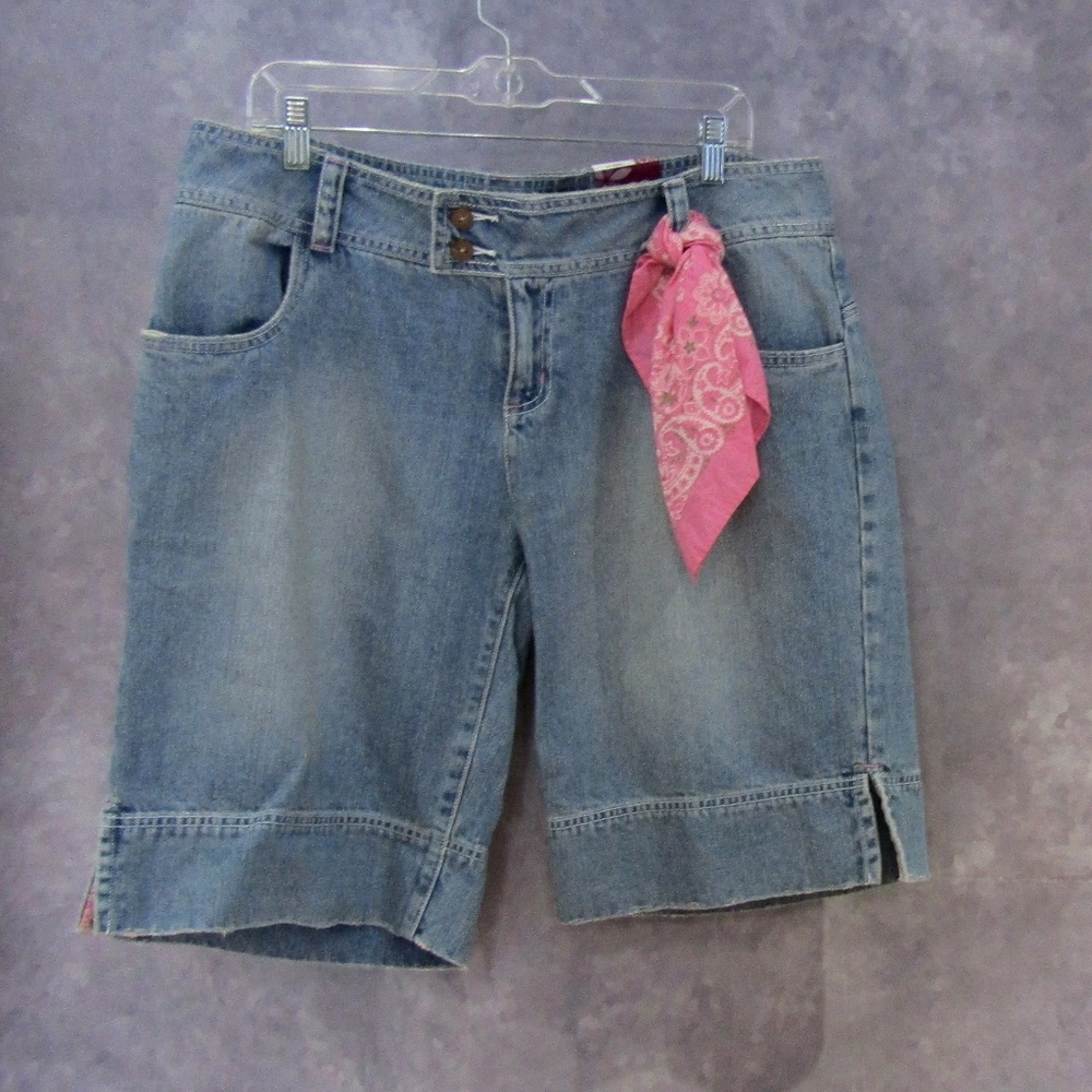 NWT SO Denim Jean Shorts Split Hems & Handkerchief